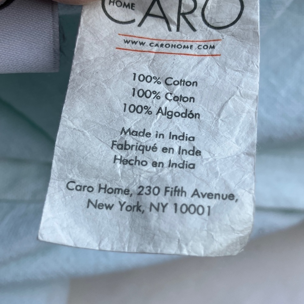 Caro Home 100% cotton shower curtain with woven accent blue, gray, white perfect - Picture 10 of 11